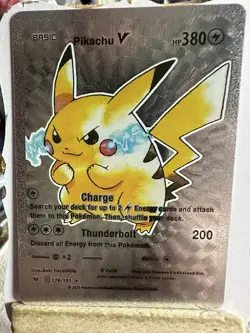 Display Card Pikachu V Silver Foil Fan Art 170/185 HP380 Fan Art NM - Image 1