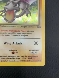 Aerodactyl 1/62 Fossil Holo Rare 1st Edition Pokemon Card WOTC Moderately played - Image 5