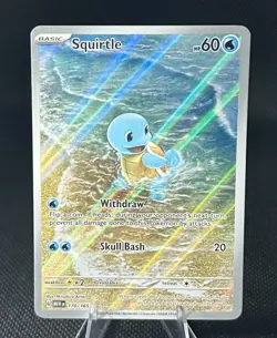 Pokemon TCG Squirtle 170/165 Scarlet & Violet 151 Illustration Rare Holo Card - Image 1