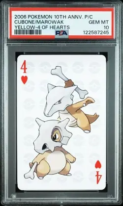 PSA 10 POKEMON PLAYING CARD CUBONE MAROWAK YELLOW 4 10TH ANNIVERSARY 321 - Image 1