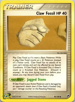 Claw Fossil 90/100 Sandstorm MP Pokemon TCG - Image 1