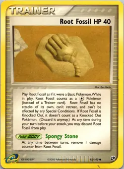 Root Fossil 92/100 Sandstorm MP Pokemon TCG - Image 1