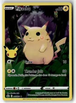 Pikachu ⭐ 005/025 Holo Rare Celebrations 2021 Pokemon NM/LP - Image 1