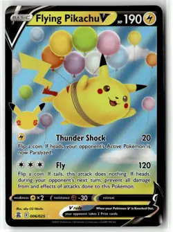 Flying Pikachu V ⭐ 006/025 Holo Rare V Celebrations 2021 Pokemon NM - Image 1