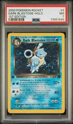 2000 POKEMON ROCKET 1ST EDITION #3 DARK BLASTOISE-HOLO PSA 7 - Image 1