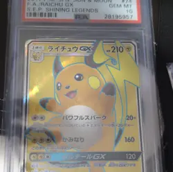 Pokemon Raichu GX Full Art Holo 074/072 Shining Legends PSA 10 Japanese - Image 1