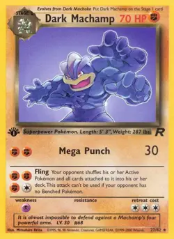 *1st Edition* DARK MACHAMP #27 *NM/M 2000 POKEMON Team Rocket VINTAGE - Image 1