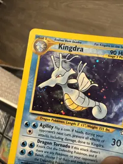 Pokemon TCG Kingdra Neo Genesis Unlimited Holo Rare 8/111 MP SWIRL💫 - Image 3