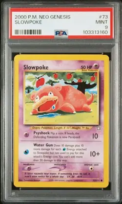 PSA 9 POKEMON ENGLISH SLOWPOKE 73/111 NEO GENESIS 2000 MINT 441 - Image 1