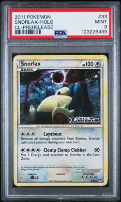 Snorlax Call of Legends Holo Stamp CL-Prerelease PSA 9 MINT 33/95 Pokemon 2011 - Image 1