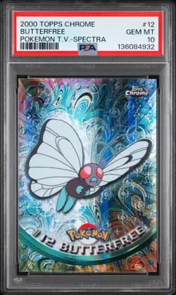 2000 TOPPS CHROME POKEMON T.V. SPECTRA #12 BUTTERFREE PSA 10 - Image 1