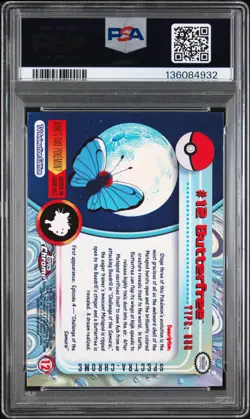 2000 TOPPS CHROME POKEMON T.V. SPECTRA #12 BUTTERFREE PSA 10 - Image 2