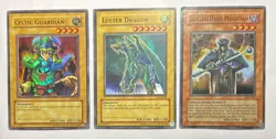 HOLO Yu-Gi-Oh Cards - Luster Dragon, Celtic Guardian, Skilled Dark Magician 1996 - Image 1