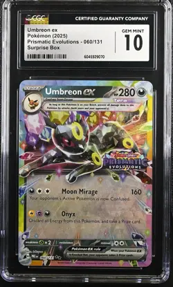 CGC 10 Umbreon Stamped 060/131 Prismatic Evolutions Surprise Box Promo Card - Image 1