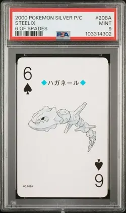 PSA 9 POKEMON JAPANESE PLAYING CARD STEELIX 6 OF SPADES SILVER MINT 401 - Image 1
