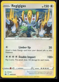 Pokemon Card Regigigas SWSH247 Black Star Promo Holo Rare Near Mint - Image 1