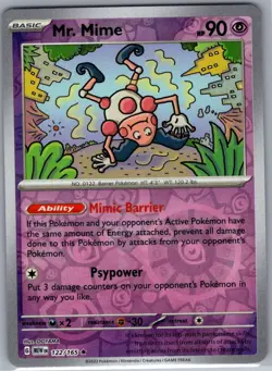Mr. Mime - 122/165 Reverse Holo SV: Scarlet & Violet 151 - Pokemon Card - NM - Image 1