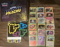 Pokemon TCG Detective Pikachu Collector's Tin Lunchbox, Full Card Set & PSA 9 - Image 1