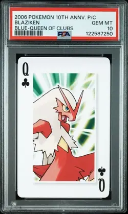 PSA 10 POKEMON PLAYING CARD BLAZIKEN BLUE QUEEN CLUBS 10TH ANNIVERSARY 324 - Image 1