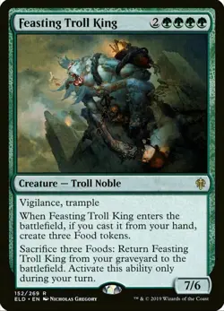 X 1 Feasting Troll King NM Throne of Eldraine 152 MTG Magic The Gathering - Image 1