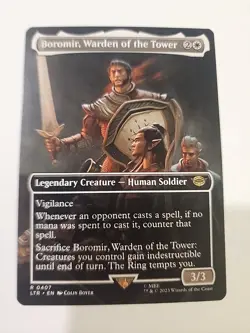 Magic MTG Boromir, Warden of the Tower LTR 0407 Alternate Full Art Borderless - Image 1