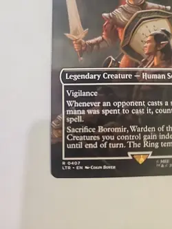 Magic MTG Boromir, Warden of the Tower LTR 0407 Alternate Full Art Borderless - Image 4