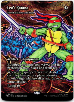 Leo's Katana (Borderless) MTG Teenage Mutant Ninja Turtles Eternal-Legal PZA NM - Image 1