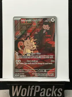 Pokemon Destined Rivals - Team Rocket's Meowth 203/182 Illustration Rare Holo - Image 1