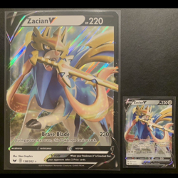 Pokemon TCG Zacian V 138/202 - Standard + JUMBO Cards - Image 1