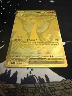 Mega Charizard X EX Gold Hyper Rare 130/094 Pokemon Me02: Phantasmal Flames NM - Image 1