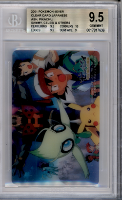 BGS 9.5 POKEMON JAPANESE ASH PIKACHU CELEBI 2001 POKEMON 4EVER CLEAR CARD 883 - Image 1