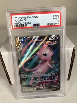 Pokemon Mew V 250/264 Fusion Strike Full Art PSA 9 - Image 2