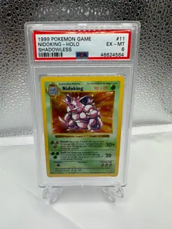 Pokemon Nidoking Base Set Shadowless 11/102 PSA 6 - Image 1