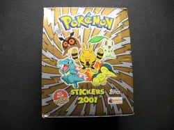 POKEMON MERLIN TOPPS SERIES 3 STICKERS DISPLAY BOX 50 SEALED BOOSTER PACKS 2001 - Image 1