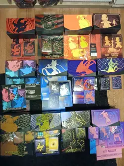 EMPTY Pokemon ETB Lot with Dice, inserts, Sleeves, Booklets, Covers - Image 1