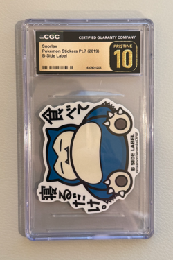 Snorlax 2019 Japanese Pokemon Stickers B-Side Label Pt.7 CGC Pristine 10 - Image 1