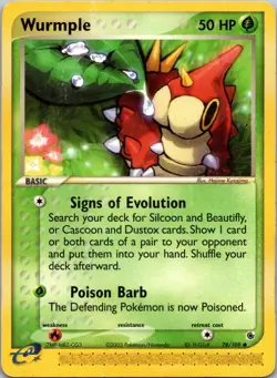 Wurmple 78/109 Ruby and Sapphire MP Pokemon TCG - Image 1