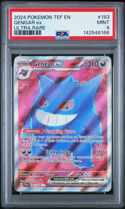 2024 Pokemon Tef EN-Temporal Forces Gengar EX Ultra Rare PSA 9 #193 - Image 1