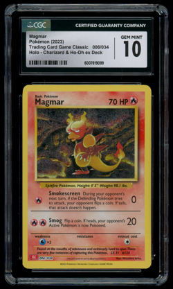 CGC 10 Pokemon Magmar 006/034 Classic Deck CLC Holo - Image 1