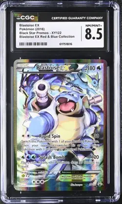 POKEMON BLASTOISE EX RED & BLUE COLLECTION XY122 BLACK STAR PROMO CGC 8.5 - Image 1