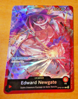 ONE PIECE CARD GAME HOLO CARTE FRANCAISE EDWARD NEWGATE OP02-001 L FR JCC NM - Image 1