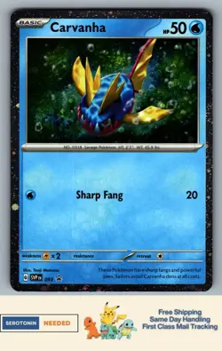 [COSMO HOLO] Carvanha 93 - Scarlet & Violet Promo Cards - Pokemon TCG - 4828 - Image 1