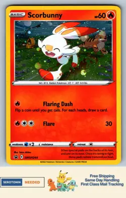 [COSMO HOLO] Scorbunny SWSH244 - Sword & Shield Promo Card - Pokemon - 4980 - Image 1