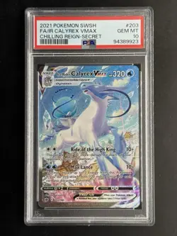 2021 Pokemon Sword & Shield Chilling Reign Ice Rider Calyrex Vmax Secret PSA 10 - Image 1