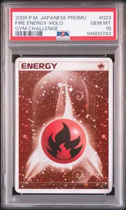 PSA 10 POKEMON JAPANESE PROMO FIRE ENERGY GYM CHALLENGE 023/DPT-P 2009 HOLO 593 - Image 1