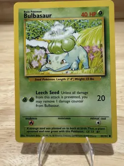 Pokemon Bulbasaur Unlimited Base Set 44/102 1999 Wizards - Image 1