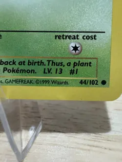 Pokemon Bulbasaur Unlimited Base Set 44/102 1999 Wizards - Image 2