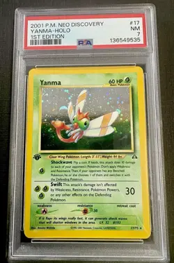Pokemon TCG: 2001 Yanma 17/75- 1st EDITION RARE HOLO PSA 7- Vintage Pokemon Card - Image 1