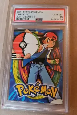 2001 Pokemon Topps Johto Series 3 - Checklist - PSA 10 - POP 1! - Image 1