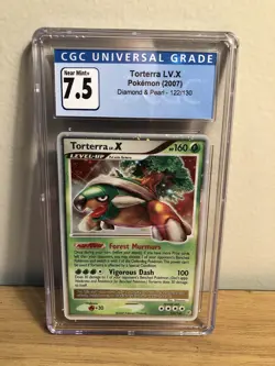 CGC 7.5 2007 Torterra LV. X Pokemon Diamond And Pearl Holo #122 NM/MT - Image 2